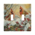 thumbnail image 1 of 2 Gang Light Switch Cover Plate Cardinals Bird on Garden Fence Wall Plate Decorate Electrical Outlet Cover Plates 4.56”x4.48”, 1 of 8