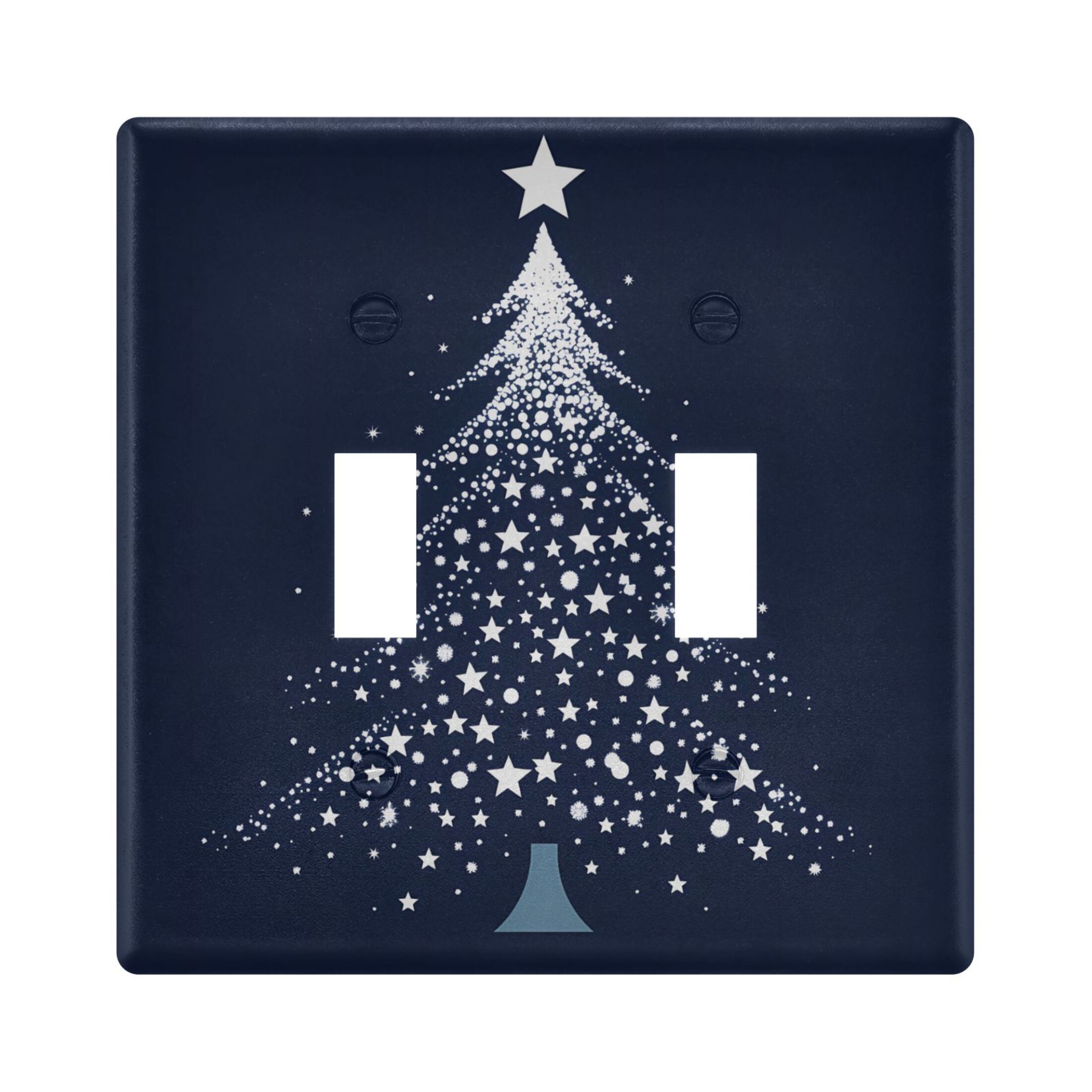 2 Gang Light Switch Cover Plate Christmas Tree with Star Wall Plate