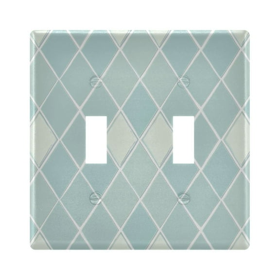 2 Gang Light Switch Cover Plate Clear Cerulean Block Wall Plate Decorate Electrical Outlet Cover Plates 4.56”x4.48”