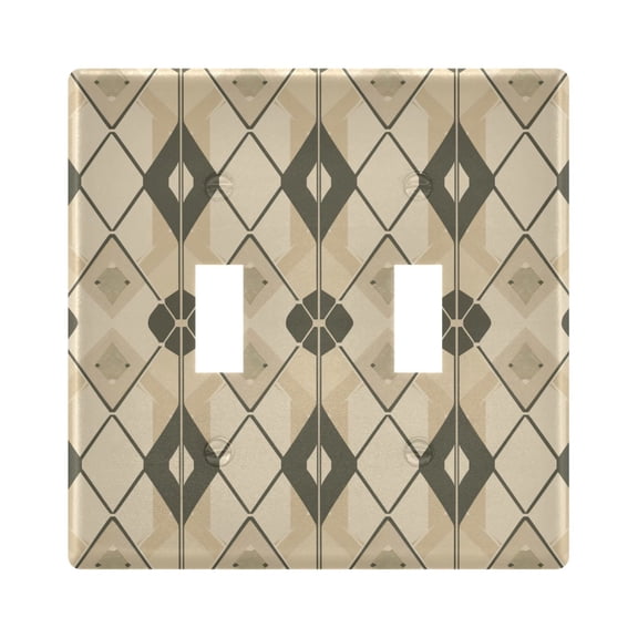 2 Gang Light Switch Cover Plate Coffee Block Wall Plate Decorate Electrical Outlet Cover Plates 4.56”x4.48”