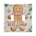 thumbnail image 1 of 2 Gang Light Switch Cover Plate Cute Welcome Gingerbread Man Wall Plate Decorate Electrical Outlet Cover Plates 4.56”x4.48”, 1 of 8
