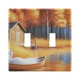 thumbnail image 1 of 2 Gang Light Switch Cover Plate Ducks in Boat on River Wall Plate Decorate Electrical Outlet Cover Plates 4.56”x4.48”, 1 of 8