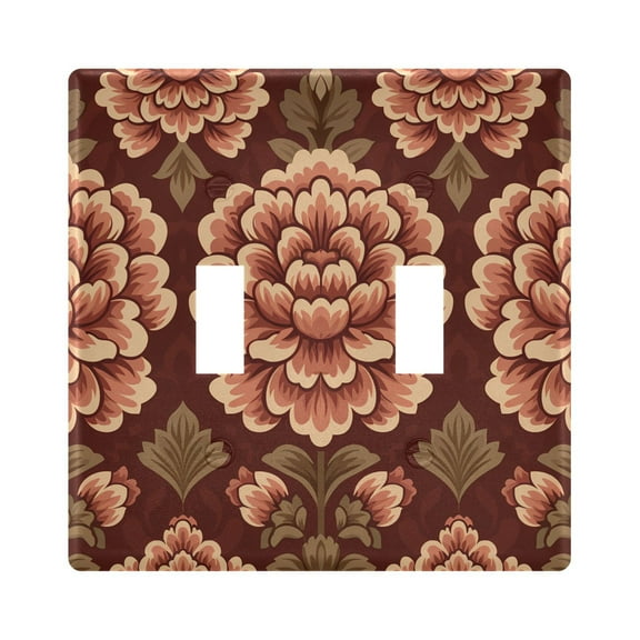 2 Gang Light Switch Cover Plate Elegant Large Flower Wall Plate Decorate Electrical Outlet Cover Plates 4.56”x4.48”