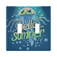 thumbnail image 1 of 2 Gang Light Switch Cover Plate Hello Summer Jellyfish Wall Plate Decorate Electrical Outlet Cover Plates 4.56”x4.48”, 1 of 8