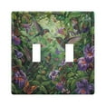 thumbnail image 1 of 2 Gang Light Switch Cover Plate Hummingbirds Dance in Leaves Wall Plate Decorate Electrical Outlet Cover Plates 4.56”x4.48”, 1 of 8