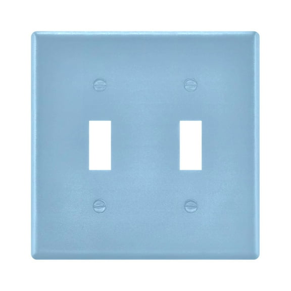 2 Gang Light Switch Cover Plate Light Sky Blue Wall Plate Decorate Electrical Outlet Cover Plates 4.56”x4.48”