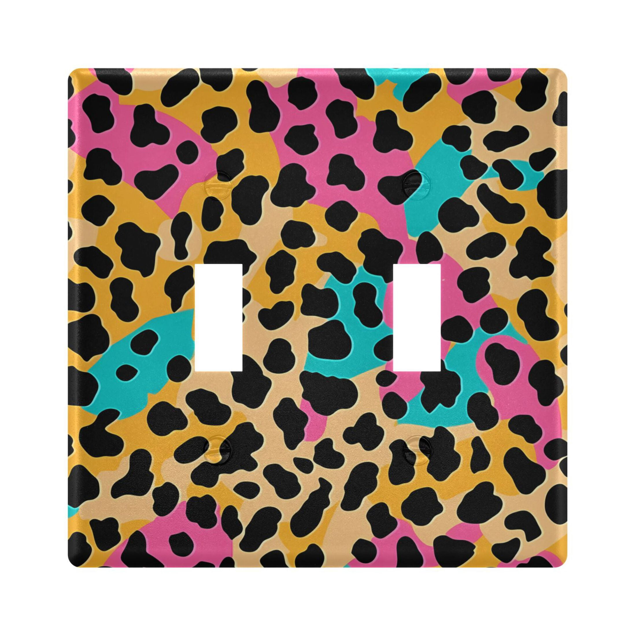 2 Gang Light Switch Cover Plate Soft Color Leopard Print Wall Plate ...