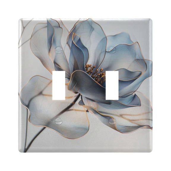 2 Gang Light Switch Cover Plate Watercolor Soft Flowers Wall Plate Decorate Electrical Outlet Cover Plates 4.56”x4.48”
