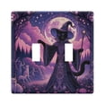 thumbnail image 1 of 2 Gang Light Switch Cover Plate Wizard Cat with Moon Wall Plate Decorate Electrical Outlet Cover Plates 4.56”x4.48”, 1 of 8