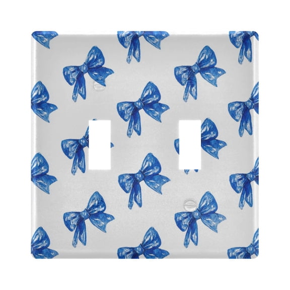 2-Gang Light Switch Wall Plate Outlet Cover for home electrical outlets Light Switch Cover Plates Blue Bows Pattern