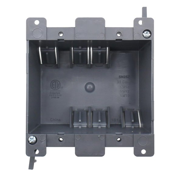 2 Gang Old Work Electrical Outlet Box| 26 cu.In Plastic Junction Box| Remodel Electrical Box for Improvement| for Swites| ETL Lted and 2 Hours Fire Protection(1 Pack