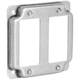 Modular Electrical Box Image 2-Gang Rocker Switch Electrical Box Cover - 4 Inch Square 1/2 Inch ...
