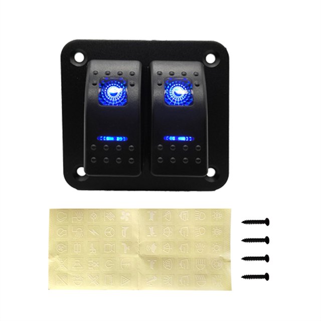2 Gang Rocker Switch Panel 1224V LED Waterproof Switch Panel Circuit