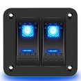 thumbnail image 1 of 2 Gang Rocker Switch Panel 5Pin on Pre-Wired Rocker Switch Waterproof Switche Panel for Car Marine ATV Trailer Blue, 1 of 8
