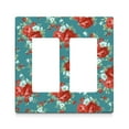 thumbnail image 1 of 2-Gang Screwless Pioneer Floral Decorative Wall Plates,Size 2-Gang 4.7"W x 4.7"H,Unbreakable Thermoplastic Faceplate Cover for Kitchen Living Room Bedroom Decorator Receptacle Outlet Switch, 1 of 7