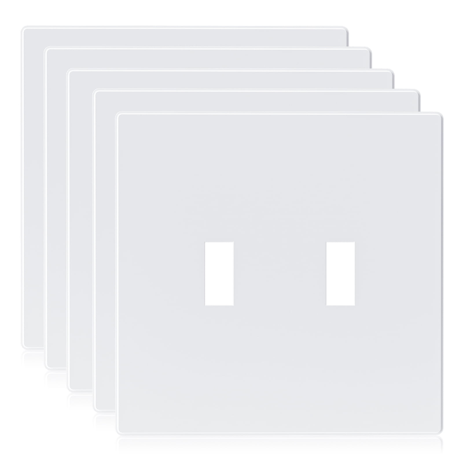 White 2-Gang Screwless Plastic Toggle Wall Plate Cover