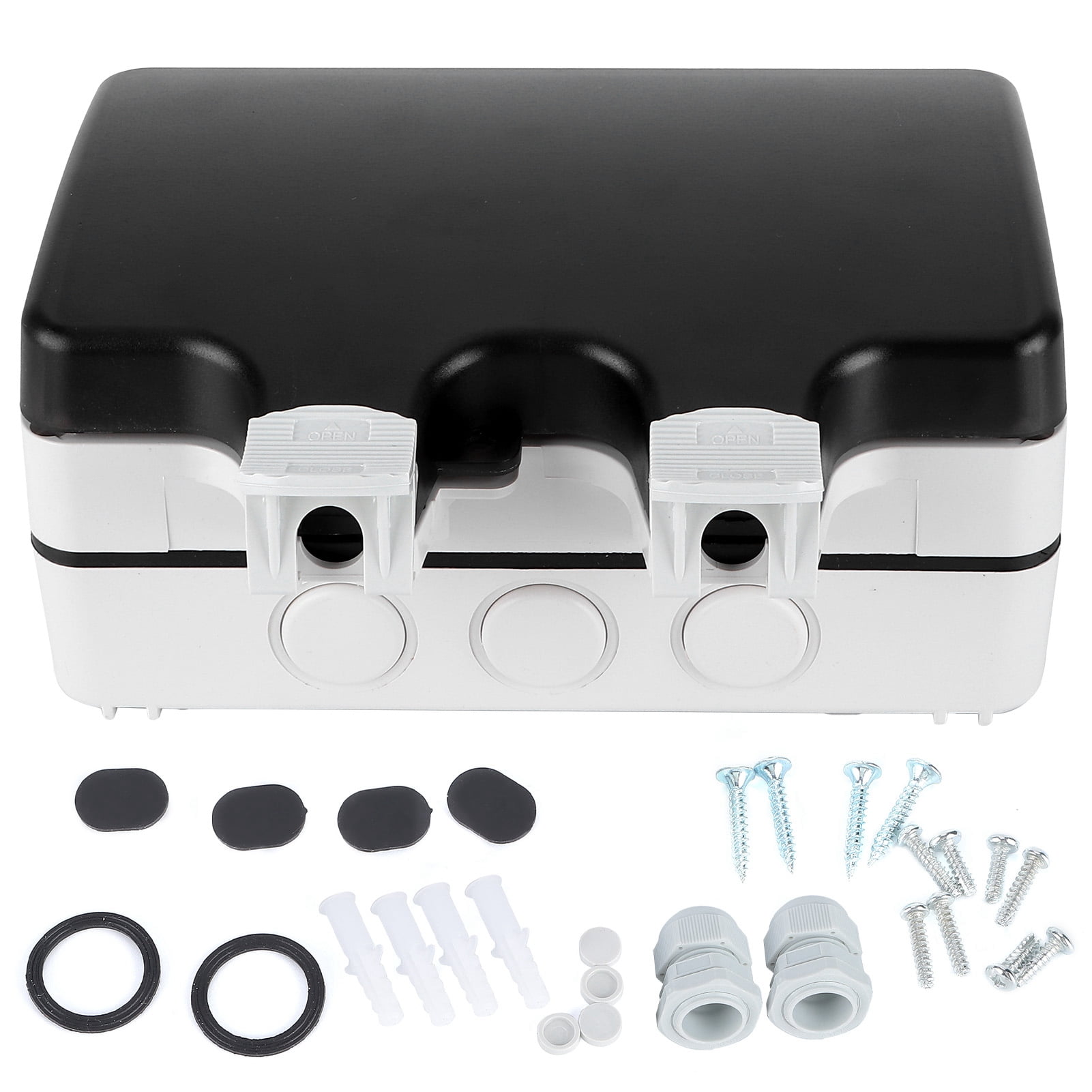2-Gang Socket Enclosure for Outdoor Use, Durable & Multifunctional, 86 Type Design IP66 Waterproof Junction Box Estrela