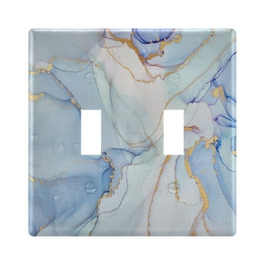 2 Gang Switch Covers Blue Waves and Golden Light Wall Plate Home Faceplate Switch Plates 4.56”x4.48”