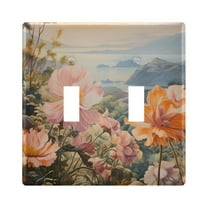 2 Gang Switch Covers Flowers and Floral Light Wall Plate Home Faceplate Switch Plates 4.56”x4.48”