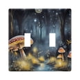 thumbnail image 1 of 2 Gang Switch Covers Mushrooms Magic Light Wall Plate Home Faceplate Switch Plates 4.56”x4.48”, 1 of 8