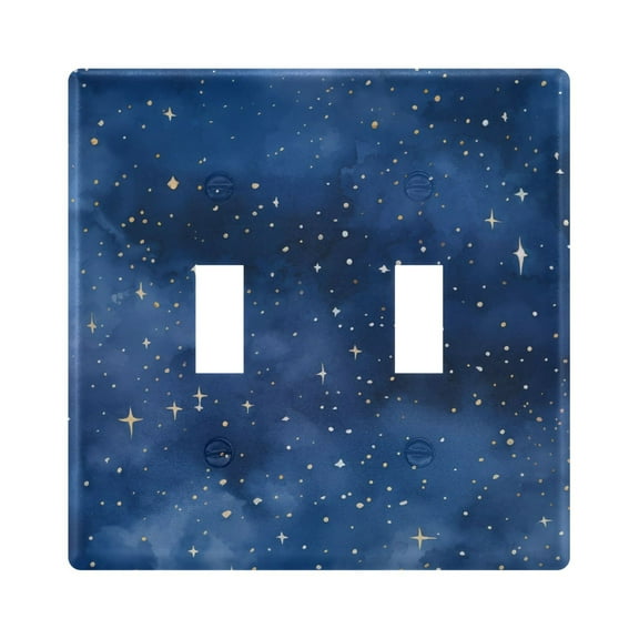 2 Gang Switch Covers Nights with Stars Light Wall Plate Home Faceplate Switch Plates 4.56”x4.48”