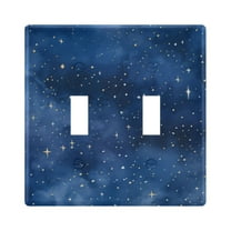 2 Gang Switch Covers Nights with Stars Light Wall Plate Home Faceplate Switch Plates 4.56”x4.48”