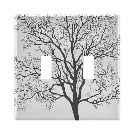 2 Gang Switch Covers Tree Light Wall Plate Home Faceplate Switch Plates 4.56”x4.48”