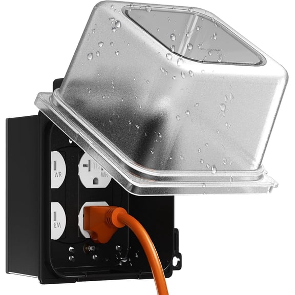 2-Gang Weatherproof Outdoor Outlet Cover, 5.33 in Deep, Extra-Duty Clear in-Use Outlet Cover for GFCI/Decorator Receptacles, 40-in-1 Custom Configurations, UL/CUL Certified, 1 Pack