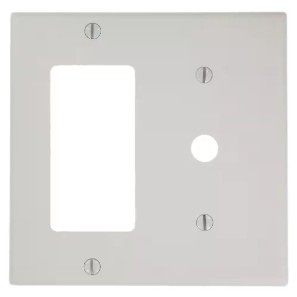 2-Gang White 0.406 In. Phone/Cable / 1-Decora/Rocker Plastic Standard ...