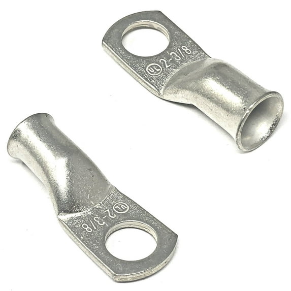 2-Gauge 3/8 in. Pure Copper Tin Coated Cable Lugs (10-Pack)