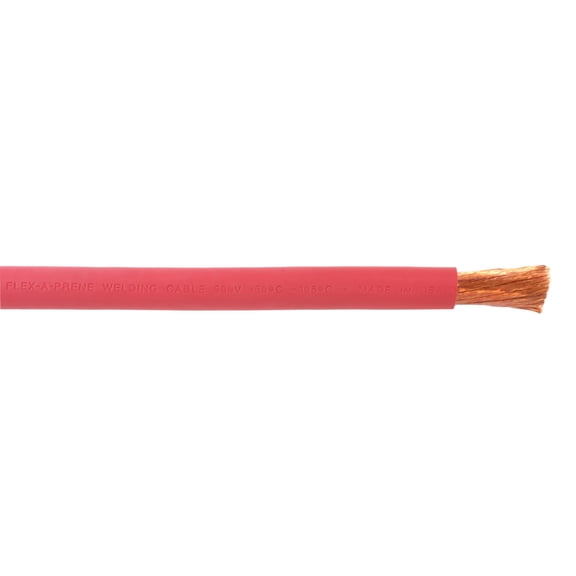 #2 Gauge AWG - Flex-A-Prene - Welding/Battery Cable - Red - 600 V - Made in USA (50 FEET)