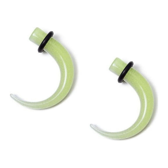2 Gauge Glow In The Dark Ear Stretchers o ring 2pc