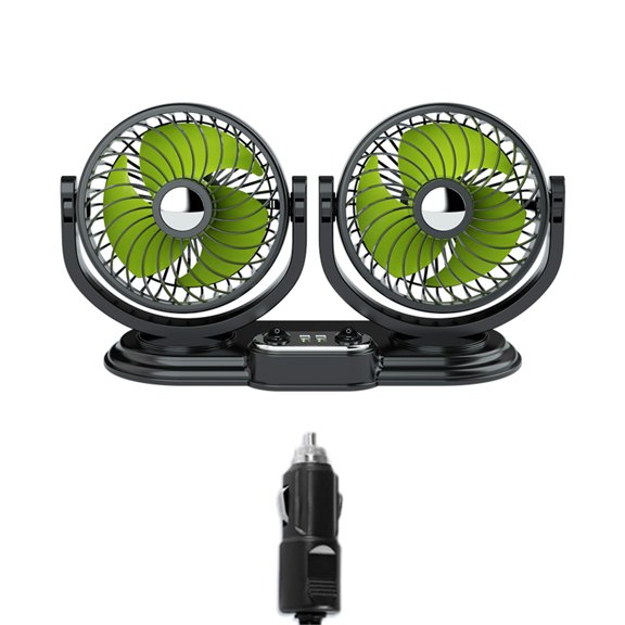 2 Gears Car Cooling Fan Portable Auto Electric Fan Cool USB 12V for Head Fan for Car Home Desktop with 2 USB P