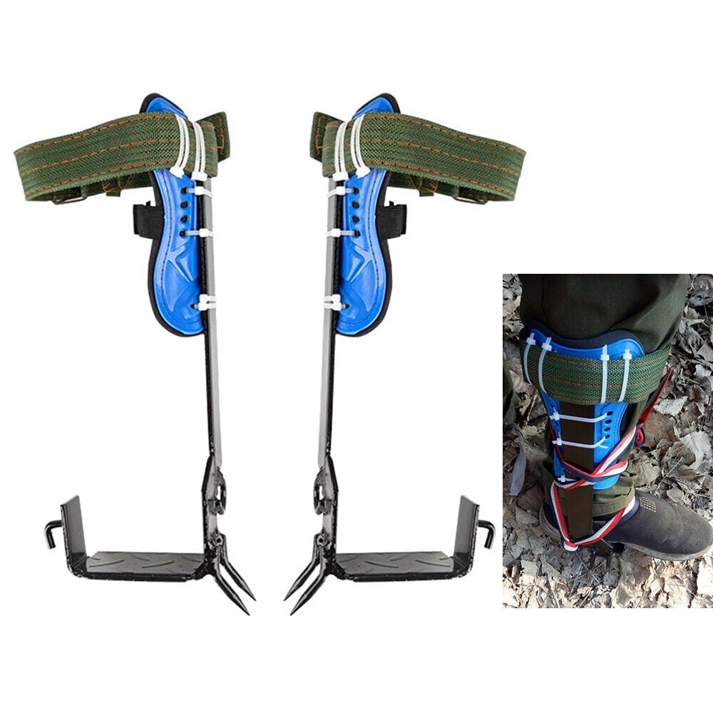 2 Gears Tree Climbing Spike Set W/Safety Adjustable Belt Lanyard Rope ...