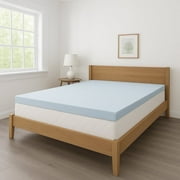 LOUNJ 2 Inch Gel Memory Foam Mattress Topper, Queen