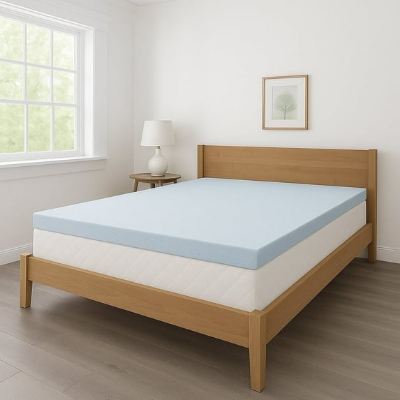 LOUNJ 2 Inch Gel Memory Foam Mattress Topper, Full XL