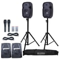 thumbnail image 1 of (2) Gemini PartyBox Rave8 8" Powered Speakers with Tripod Speaker Stands Package, 1 of 9