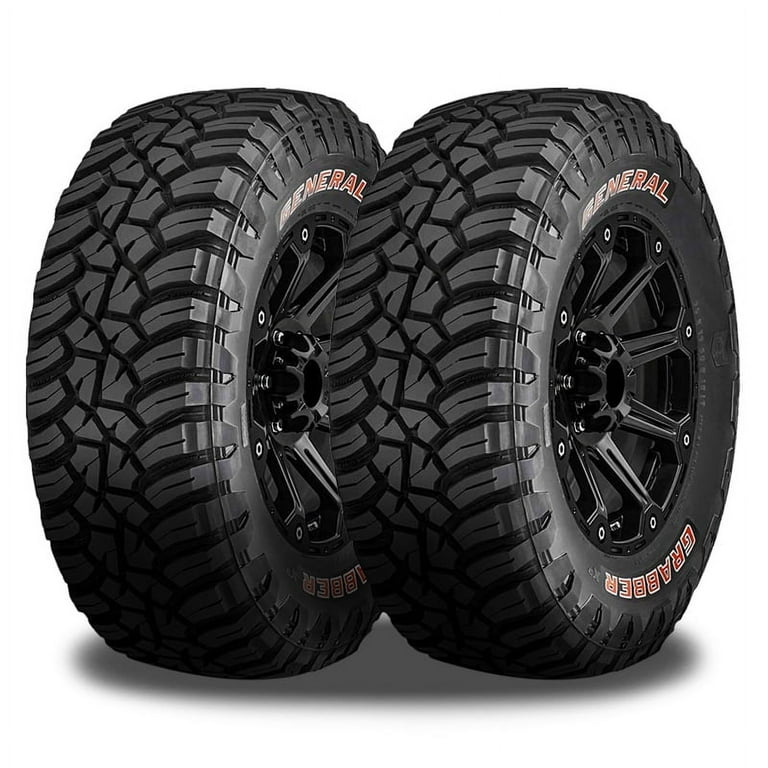 2 General Grabber X3 Red Letter 35x12.5x17 121Q Off-Road Mud Tires
