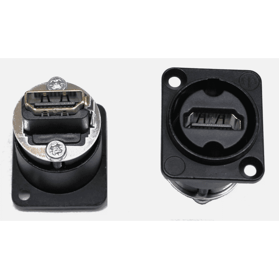 (2)Genuine NEUTRIK NAHDMI-W-B HDMI 1.3 D Series Feed-Thru Panel Mt Adapter Black