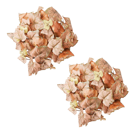 2 Glittered Silk Autumn Ivy Candle Rings - for Floral Work and Decor - Factory Direct Craft