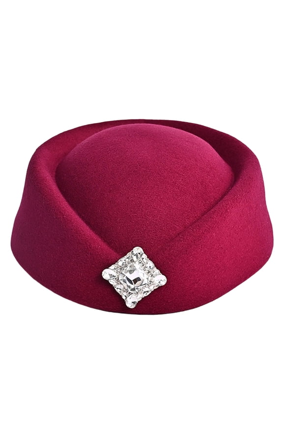 2. Glittering Rhinestones Top Cap Cold Weather Comfortable Hat British Design Women's Daily Outfit & Uniform Accessory