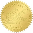 thumbnail image 1 of 2" Gold Foil Sticker Snail Mail 100pcs Certificate Seals Gold Embossed Round Embossed Foil Seal Stickers for Envelopes Invitation Card Diplomas Awards Graduation Celebration, 1 of 9