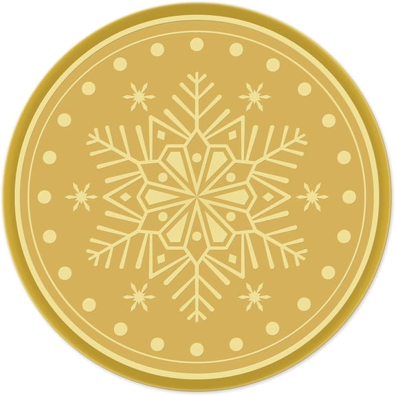 2" Gold Foil Sticker Snowflake 100pcs Certificate Seals Gold Embossed Winter Round Gold Certificate Seal Stickers for Christmas Envelopes Invitation Card Diplomas Awards GraduationGold
