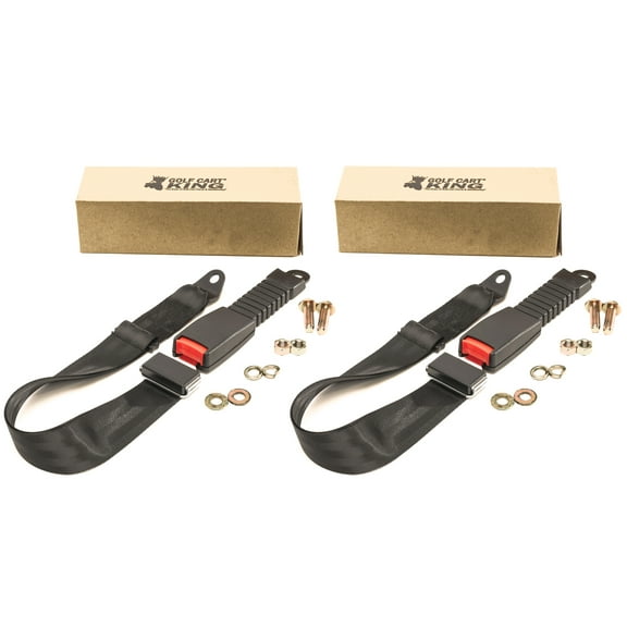(2) Golf Cart NON-Retractable Lap Seat Belts for Club Car, Yamaha, EZGO, and ATV