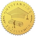 thumbnail image 1 of 2" Graduation Gold Foil Embossed Stickers Outstanding Excellence Certificate Seals Self Adhesive Sticker 100Pcs Class of 2023 Decor Labels for Certificates Envelopes Invitation Diplomas, 1 of 9