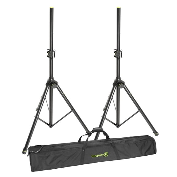 (2) Gravity Stands SP 5211 ACB Pneumatic Speaker Stands with Transport Bag Package