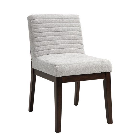 2 Gray Linen Side Chairs - Comfortable Back Cushion Build ( Of 2) Stylish Upholstery With Warm Brown Touch For All Areas Padded Seat And Maximum Comfort Built Solid Rubberwood Composite Material