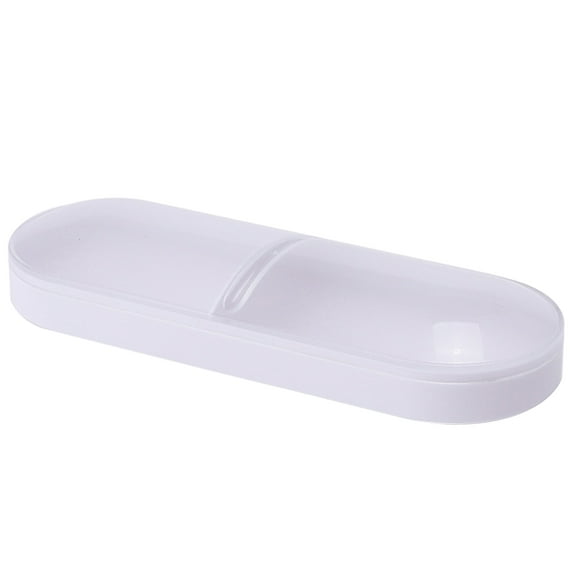 2 Grids Dust-proof Storage Box Holder Portable Travel Transparent Cotton Swabs Cosmetic Makeup Cases