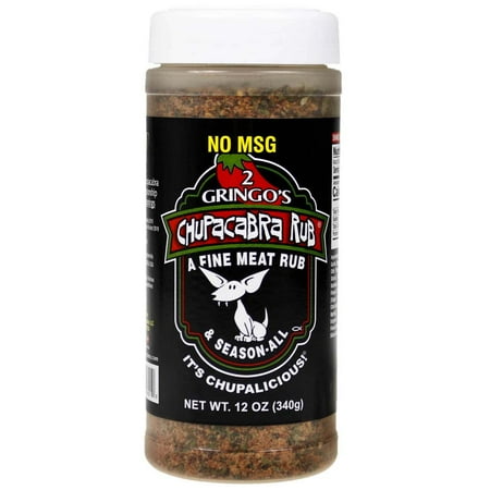 2 Gringos Chupacabra No MSG Original Fine Meat Rub 12 Oz All Seasoning Single Bottle