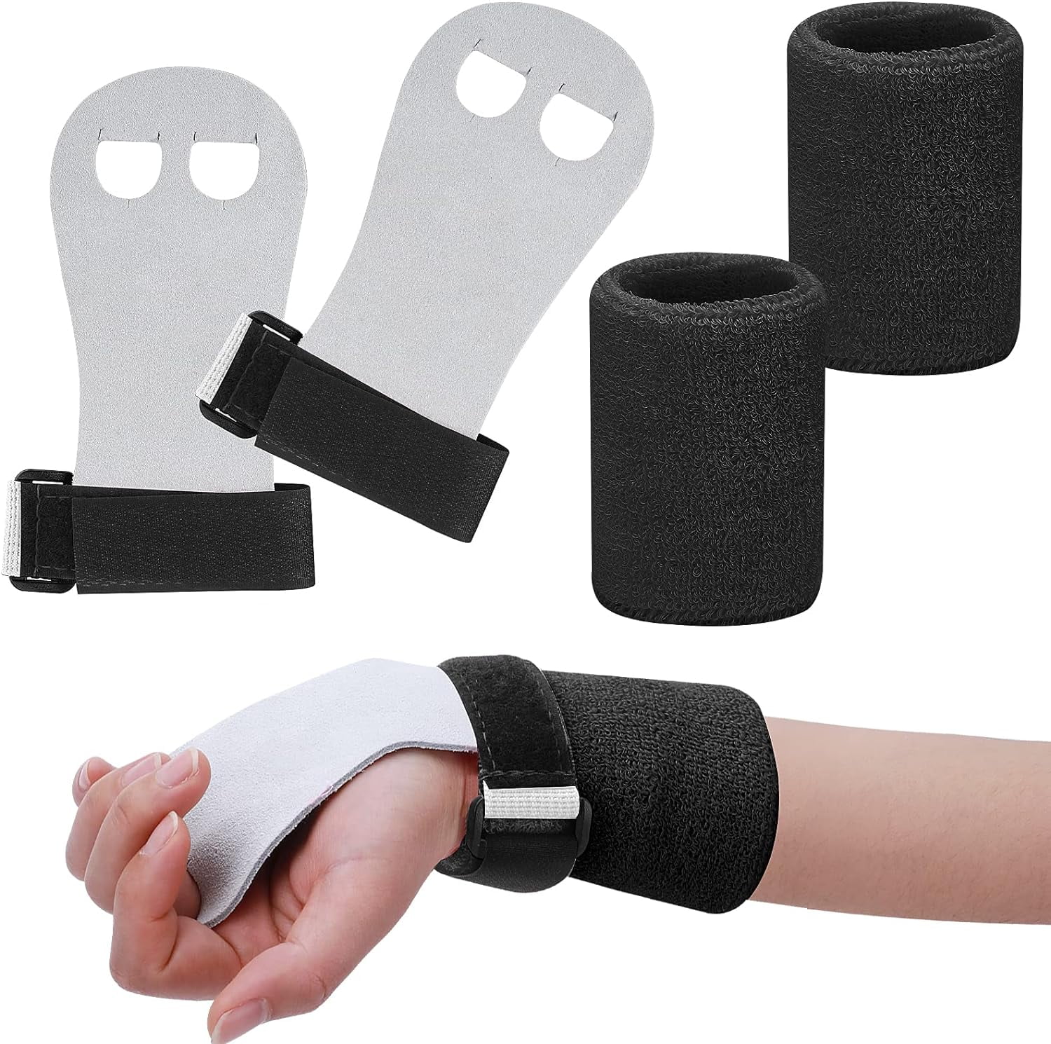 2 Gymnastics Grips Wristbands Sets for Girls Youth Kids, Gymnastic Hand